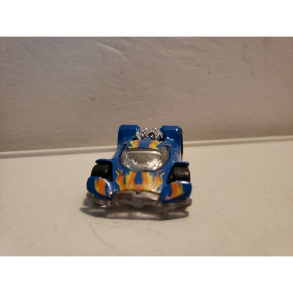 Hot Wheels 2000 Vulture Car, Blue w/Flames 1:64 - Picture 4 of 6